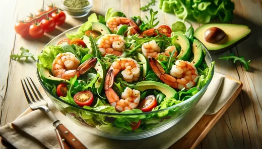 Recette de la Salade Verte aux Crevettes