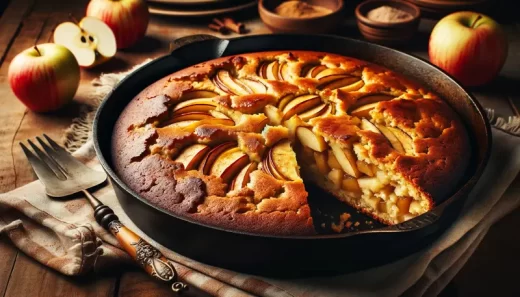 Recette de Gâteau aux Pommes Cuit à la Poêle