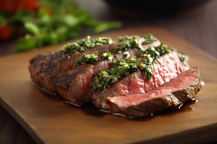 Emincé de steak de boeuf aux herbes