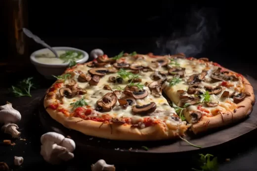Recette pizza au fromage et champignons