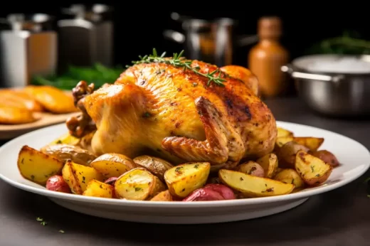 Recette de Poulet Rôti et Pommes de Terre Croustillantes