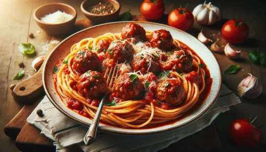 Recette des Boulettes de viande à la sauce tomate et spaghetti