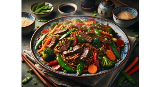Recette des Nouilles Chinoises au Bœuf et aux Légumes
