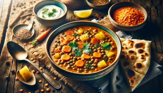 Recette soupe de lentilles au curry
