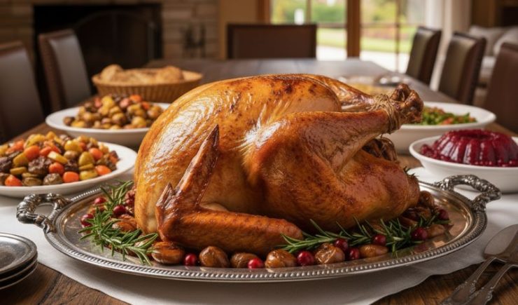 Dinde aux marrons du repas de Noël